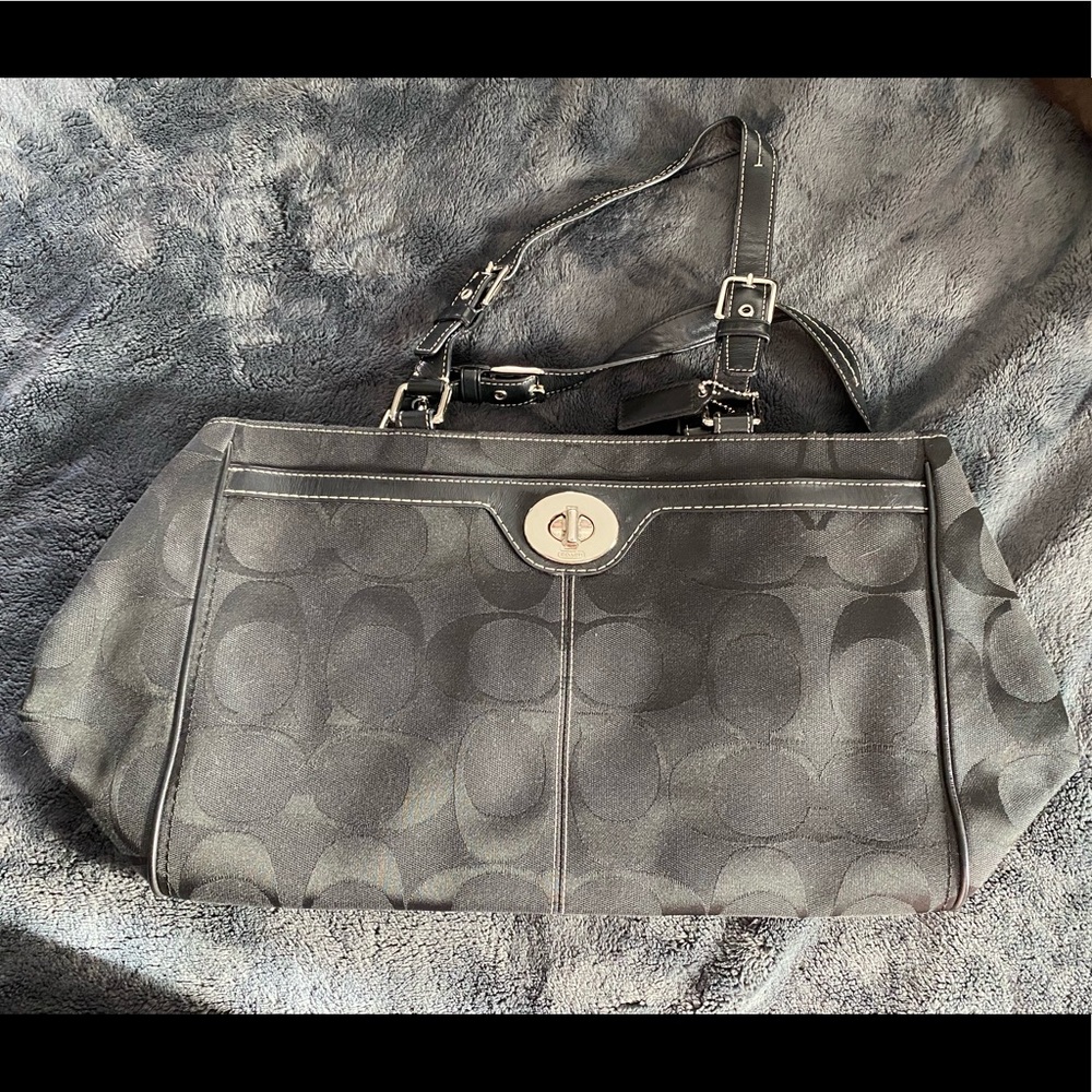 Black Coach Handle Tote Purse